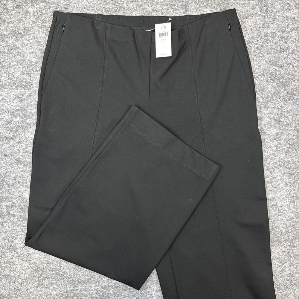 NWT J Jill Ponte pants women's large black pull on minimalist business casual